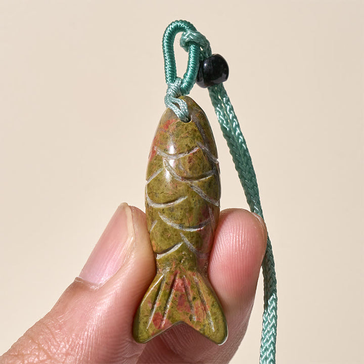 Buddha Stones Carving Koi Fish Pink Crystal Indian Agate Amethyst Warmth Prosperity Necklace Pendant - image 60