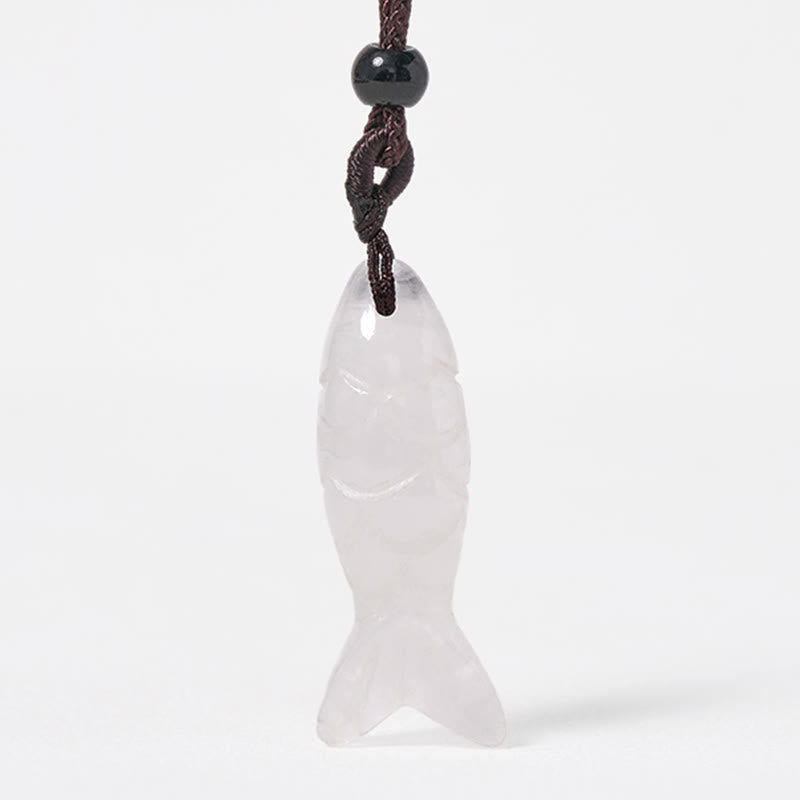 Buddha Stones Carving Koi Fish Pink Crystal Indian Agate Amethyst Warmth Prosperity Necklace Pendant - image 49