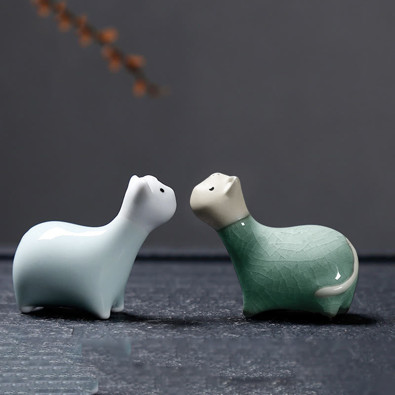 Buddha Stones Chinese Zodiac Ceramic Tea Pet Home Decoration - image 36