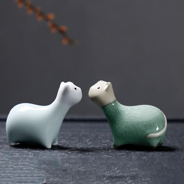 Buddha Stones Chinese Zodiac Ceramic Tea Pet Home Decoration - image 36