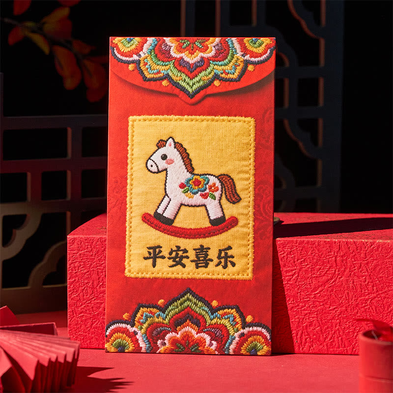 Buddha Stones Year Of The Horse 2026 New Year Blessing 6pcs Chinese Red Envelope - image 2