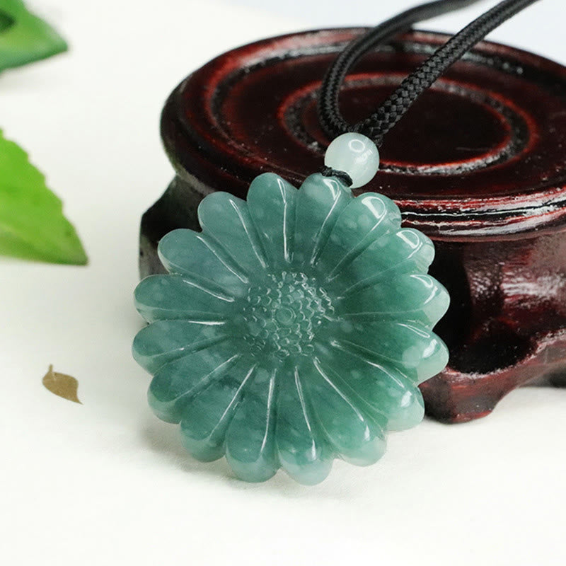 Buddha Stones Sunflower Jade Abundance Necklace Pendants - image 4