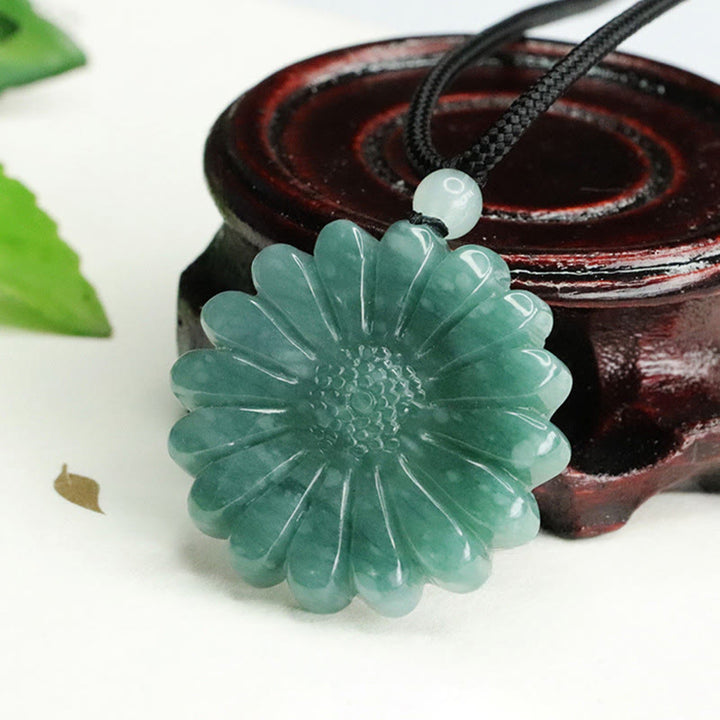 Buddha Stones Sunflower Jade Abundance Necklace Pendants - image 4