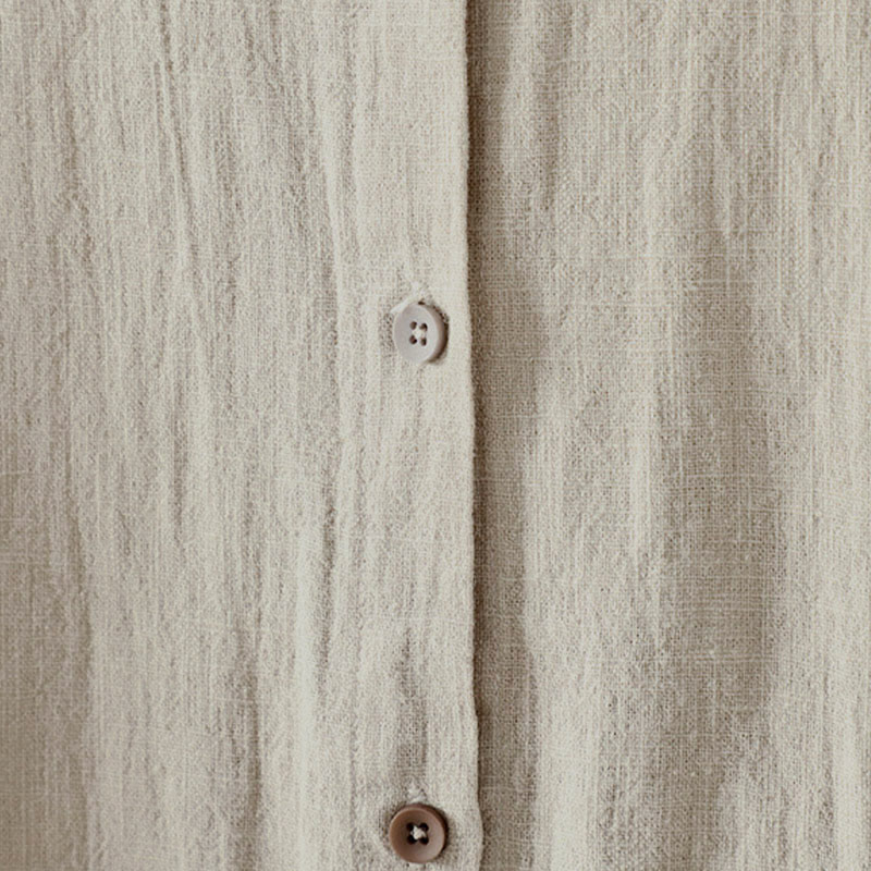 Buddha Stones Fall Solid Color Crew Neck Colorful Buttons Down Design Women's Cotton Long Sleeve Shirt - image 11