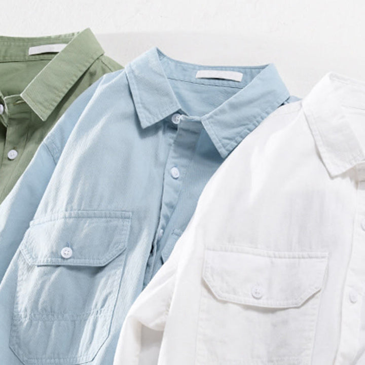 Buddha Stones Summer Buttons Down Two Decorative Pockets Men's Half Sleeve Cotton Shirt - image 18