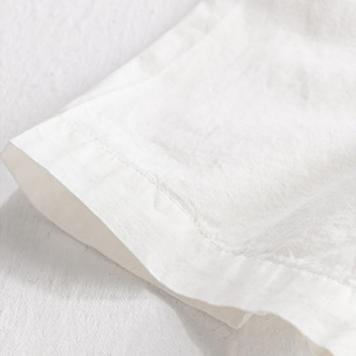 Buddha Stones Summer Buttons Down Bird Embroidery Decorative Pocket Men's Short Sleeve Cotton Shirt - image 5