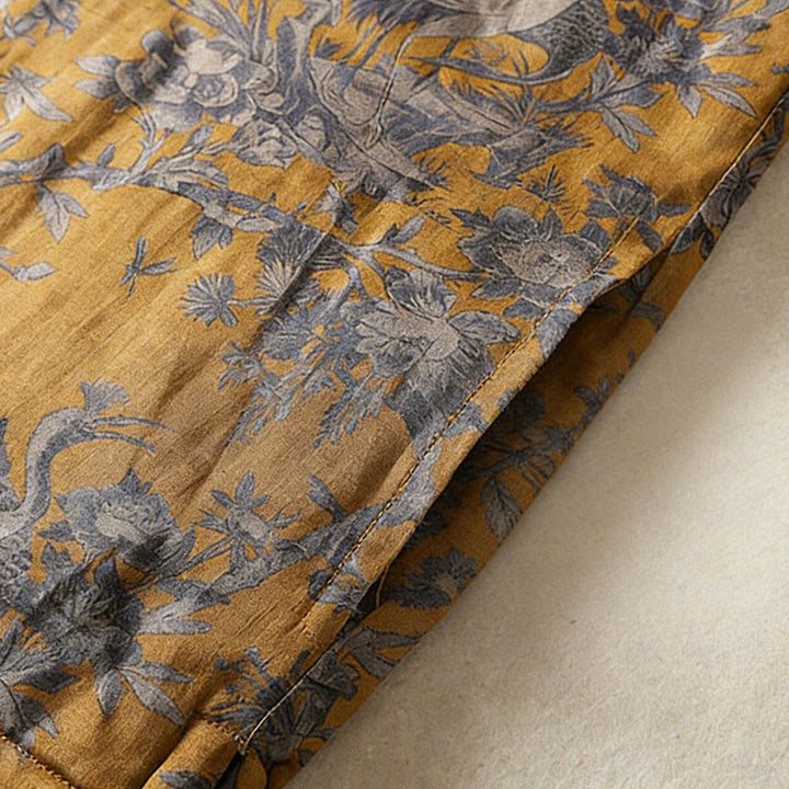 Buddha Stones Crane Flowers Branches Frog-Button Pattern Cotton Women's Sleeveless Vest Waistcoat - image 13