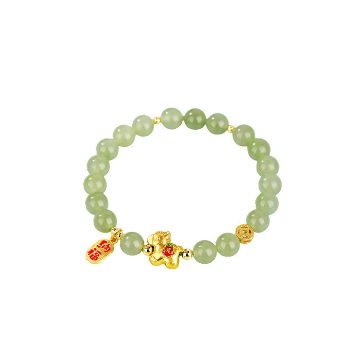 Buddha Stones Year Of The Horse Hetian Jade Abundance Bracelet - image 8