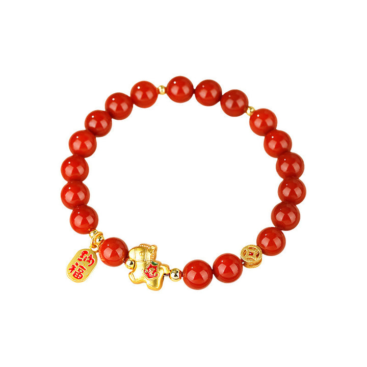 Buddha Stones Year Of The Horse South Red Agate Success Bracelet - image 6