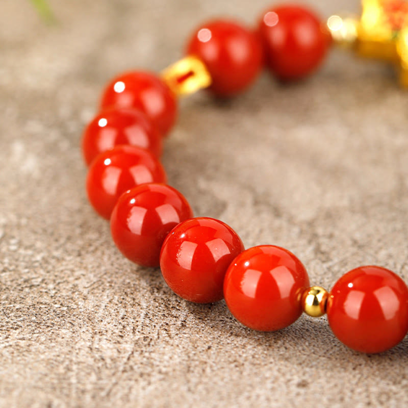 Buddha Stones Year Of The Horse South Red Agate Success Bracelet - image 8