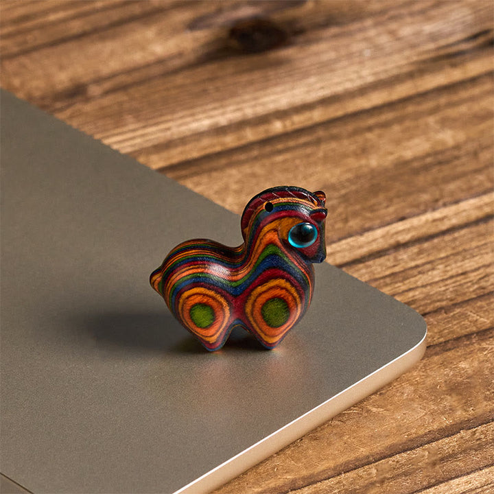 Buddha Stones Year Of The Horse Carved Tang Horse Rainbow Eucalyptus Creativity Desk Decoration - image 2