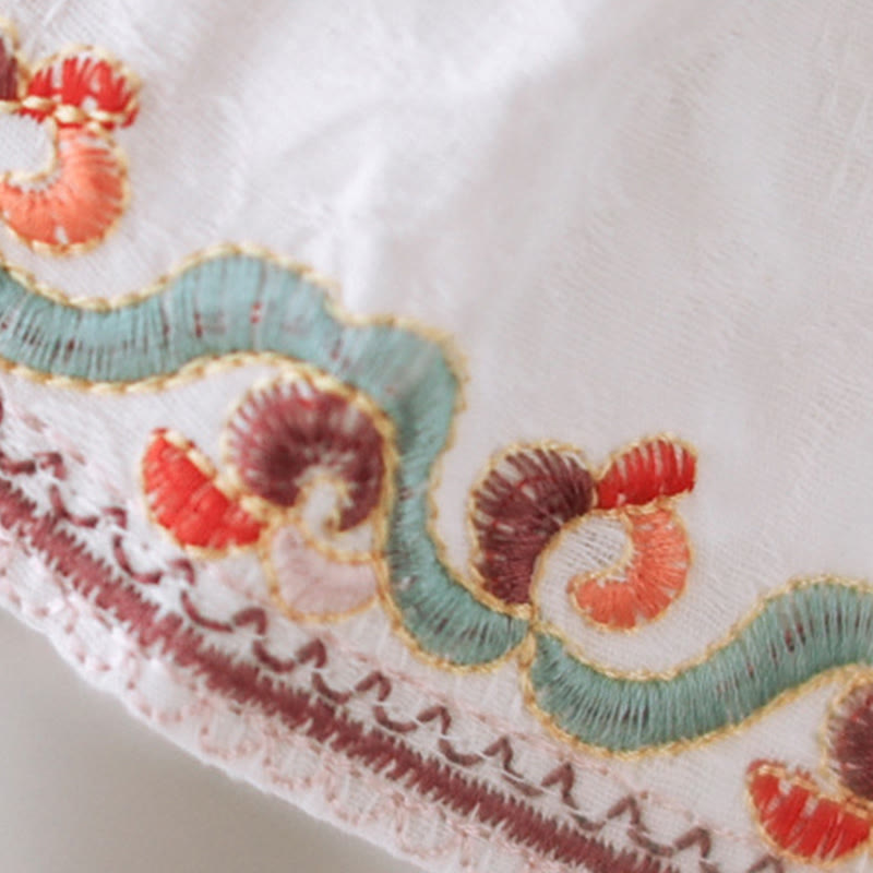 Buddha Stones Jacquard Frog-button Stand Collar Embroidered Three Quarter Sleeve Design Women's Cotton Shirt - image 23