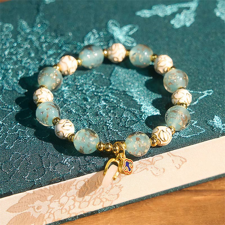 Buddha Stones Blue Liuli Glass Blessings Bracelet - image 3