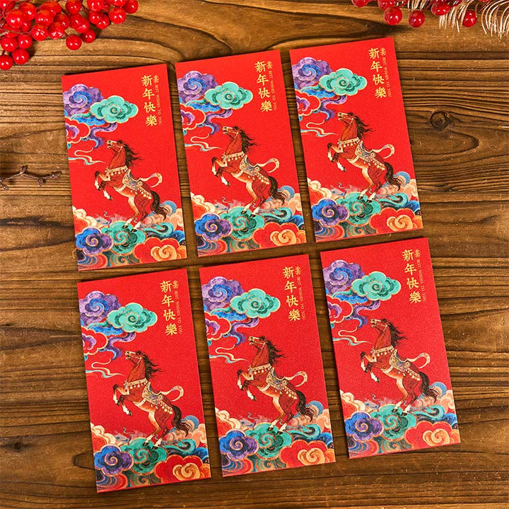 Buddha Stones Year Of The Horse 2026 New Year Blessings 6pcs Chinese Red Envelope - Happy New Year Red Envelope - image 9
