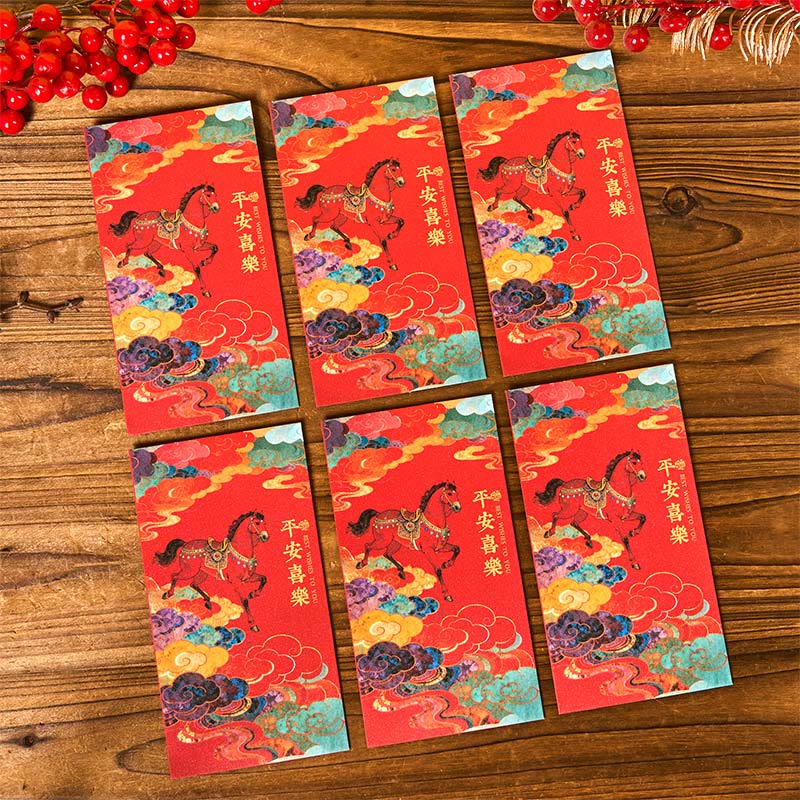 Buddha Stones Year Of The Horse 2026 New Year Blessings 6pcs Chinese Red Envelope - Peace And Joy Red Envelope - image 12