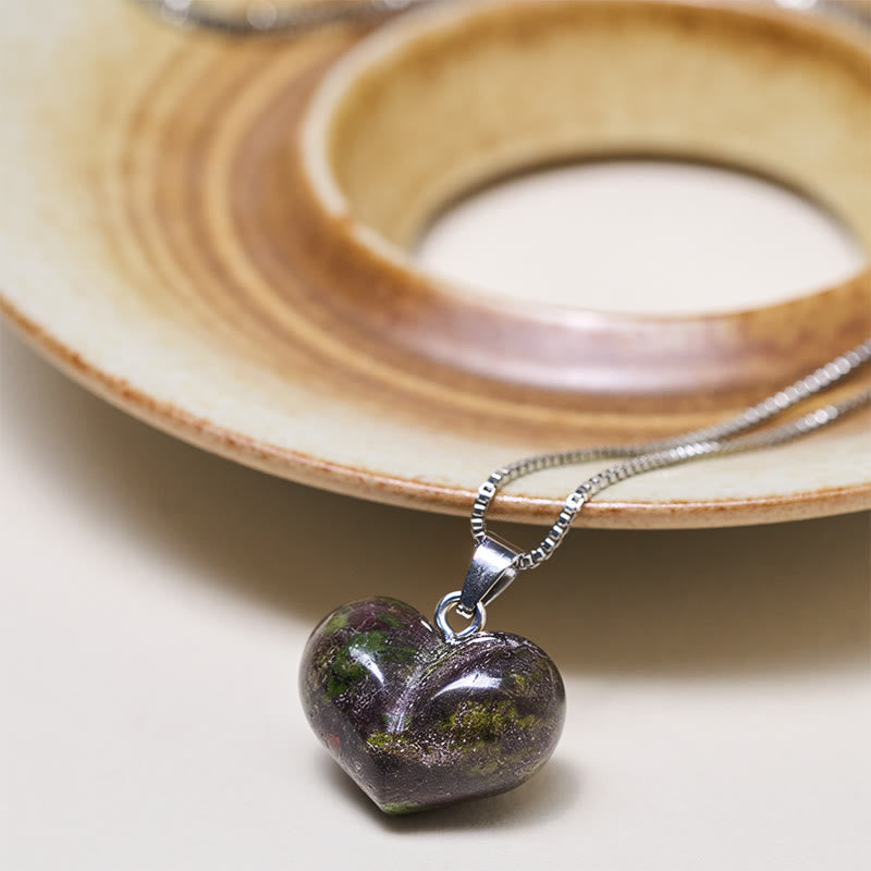 Buddha Stones Heart Design Amethyst Topaz Pink Crystal Opal Tiger Eye White Crystal Red Jasper Amazonite Green Aventurine Black Obsidian Citrine Balance Necklace Pendant - image 11