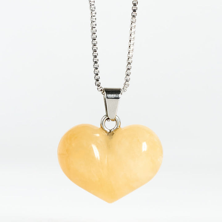 Buddha Stones Heart Design Amethyst Topaz Pink Crystal Opal Tiger Eye White Crystal Red Jasper Amazonite Green Aventurine Black Obsidian Citrine Balance Necklace Pendant - Topaz - image 5