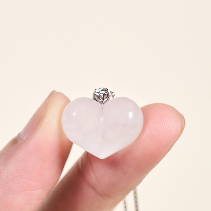 Buddha Stones Heart Design Amethyst Topaz Pink Crystal Opal Tiger Eye White Crystal Red Jasper Amazonite Green Aventurine Black Obsidian Citrine Balance Necklace Pendant - image 25