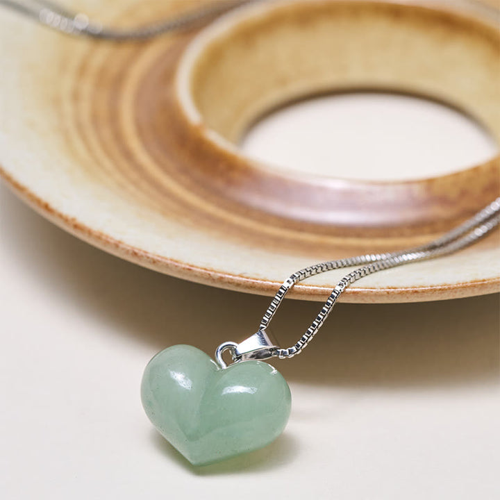 Buddha Stones Heart Design Amethyst Topaz Pink Crystal Opal Tiger Eye White Crystal Red Jasper Amazonite Green Aventurine Black Obsidian Citrine Balance Necklace Pendant - image 38