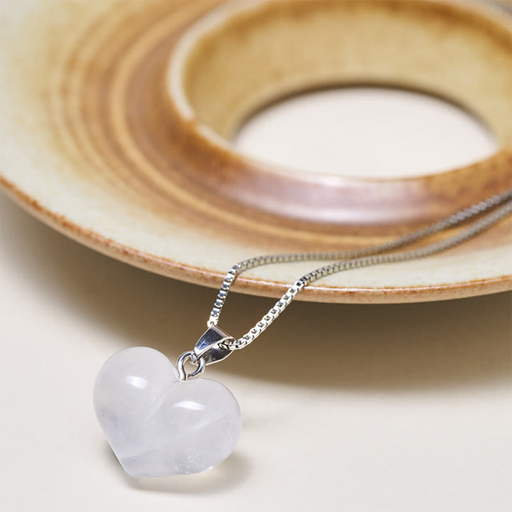 Buddha Stones Heart Design Amethyst Topaz Pink Crystal Opal Tiger Eye White Crystal Red Jasper Amazonite Green Aventurine Black Obsidian Citrine Balance Necklace Pendant - image 26