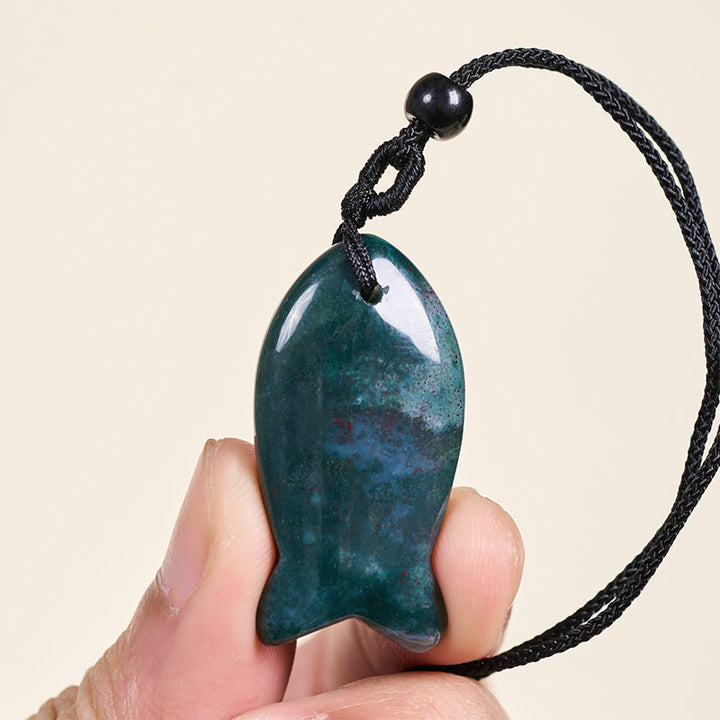 Buddha Stones Koi Fish Pink Crystal Indian Agate Amethyst Topaz Red Jasper Success Warmth Necklace Pendant - image 7