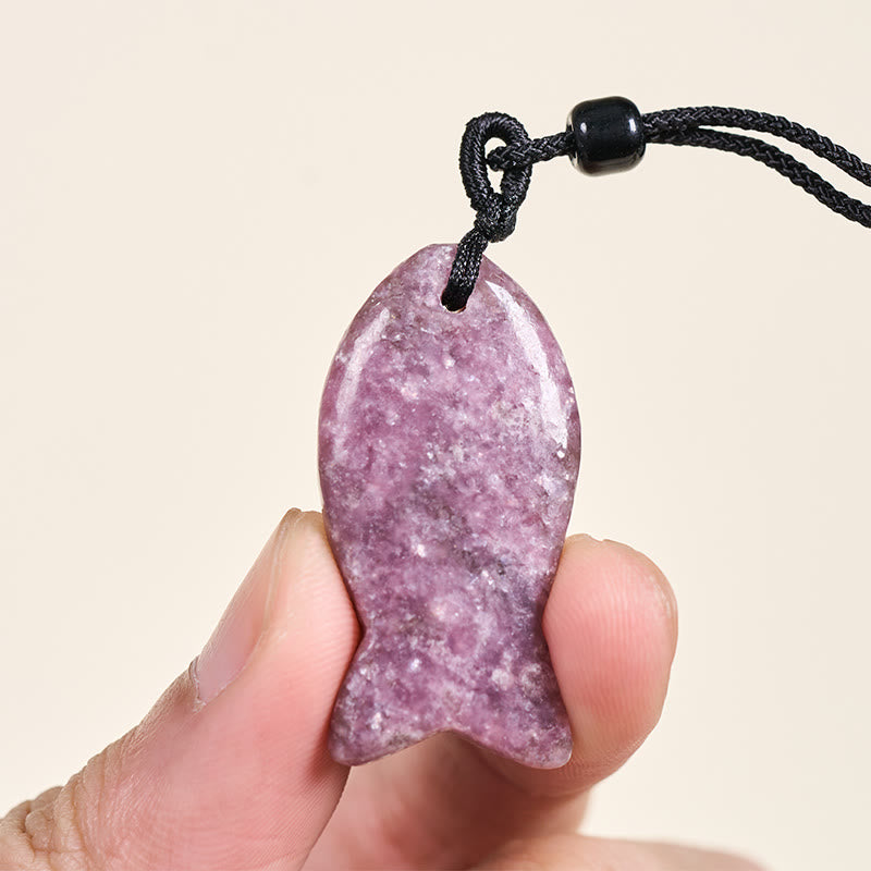 Buddha Stones Koi Fish Pink Crystal Indian Agate Amethyst Topaz Red Jasper Success Warmth Necklace Pendant - image 11
