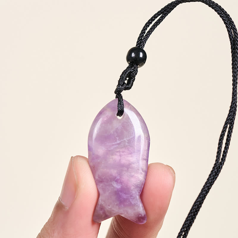 Buddha Stones Koi Fish Pink Crystal Indian Agate Amethyst Topaz Red Jasper Success Warmth Necklace Pendant - image 52