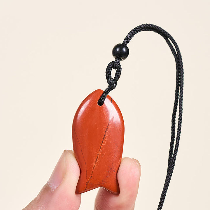 Buddha Stones Koi Fish Pink Crystal Indian Agate Amethyst Topaz Red Jasper Success Warmth Necklace Pendant - image 19