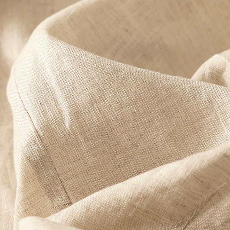 Buddha Stones Summer Solid Color V-Neck Buttons Simple Design Women's Short Sleeve Shirt - image 9