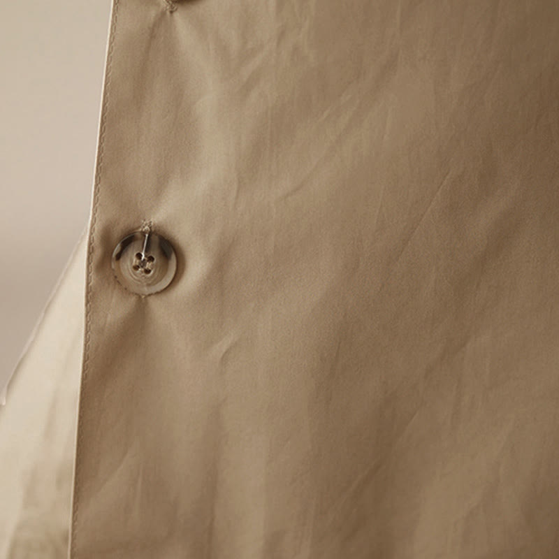 Buddha Stones Plain Buttoned Side Design Capri Cropped Women's Wide Leg Pants With Pockets - image 25