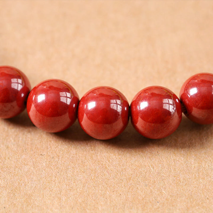 Buddha Stones Year Of The Horse Cinnabar Copper Hetian Jade Concentration Bracelet - image 8