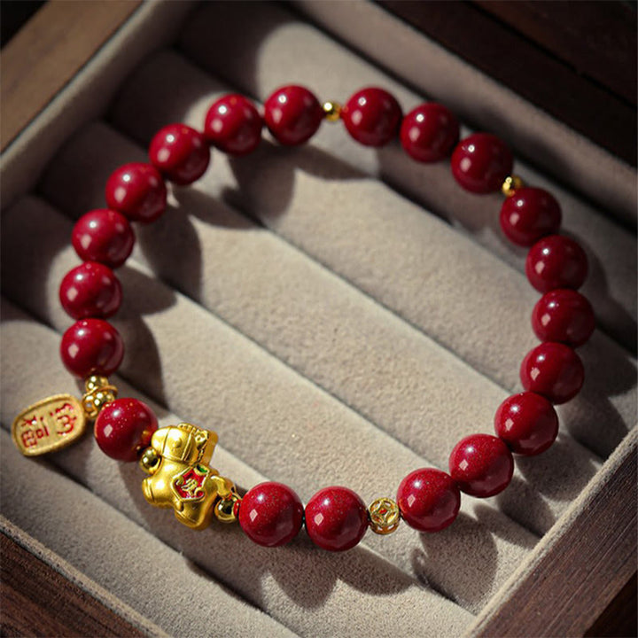 Buddha Stones Year Of The Horse Cinnabar Blessing Bracelet - image 7