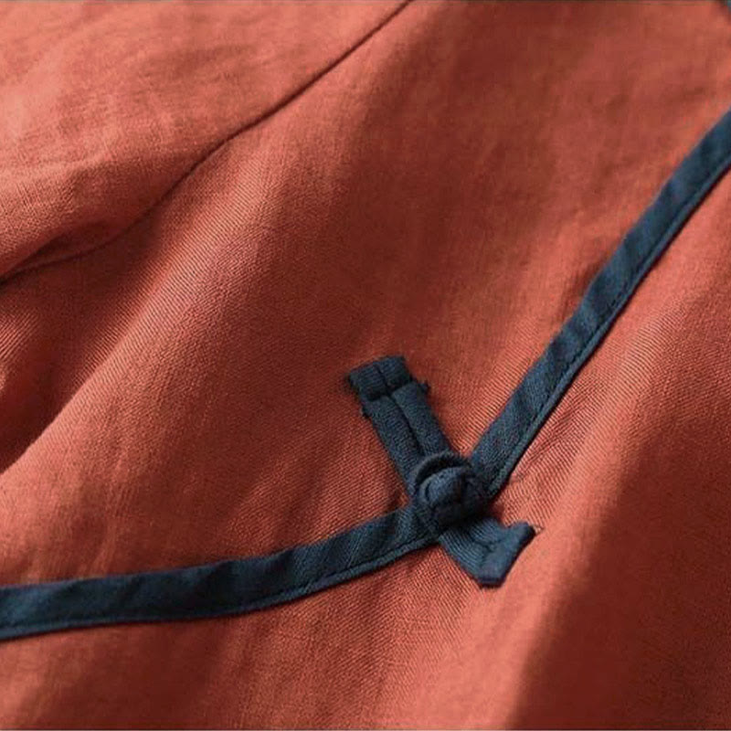 Buddha Stones Retro Flower Embroidery Design Long Sleeve Cotton Linen Women's Shirt - image 3