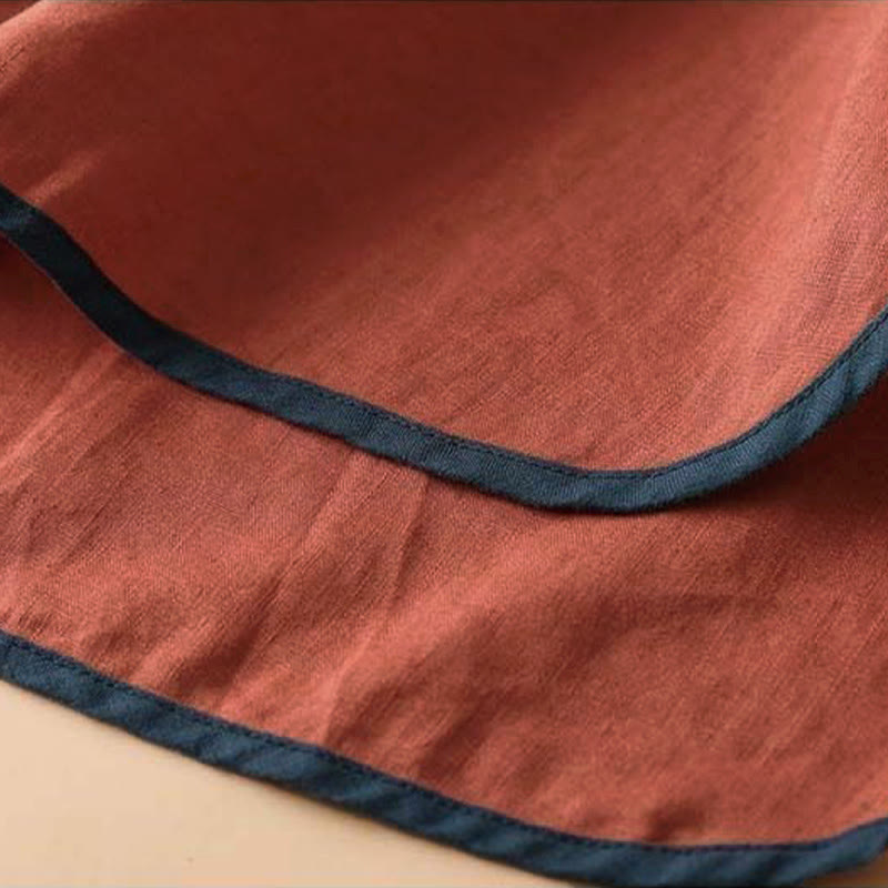 Buddha Stones Retro Flower Embroidery Design Long Sleeve Cotton Linen Women's Shirt - image 9