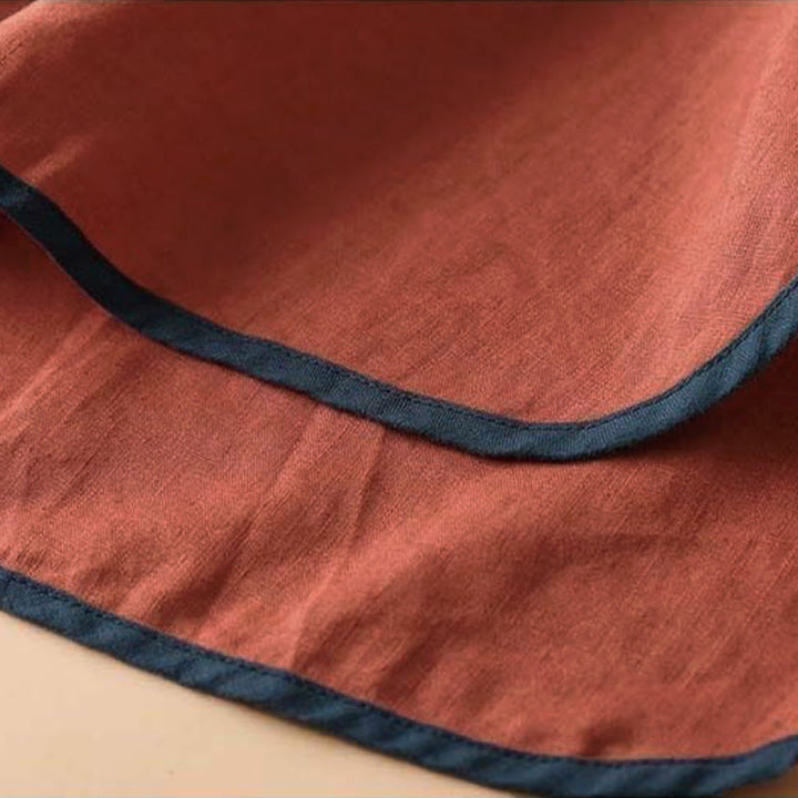 Buddha Stones Retro Flower Embroidery Design Long Sleeve Cotton Linen Women's Shirt - image 9