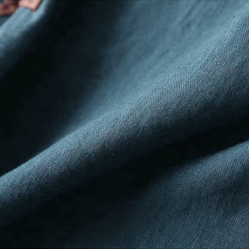 Buddha Stones Retro Flower Embroidery Design Long Sleeve Cotton Linen Women's Shirt - image 11