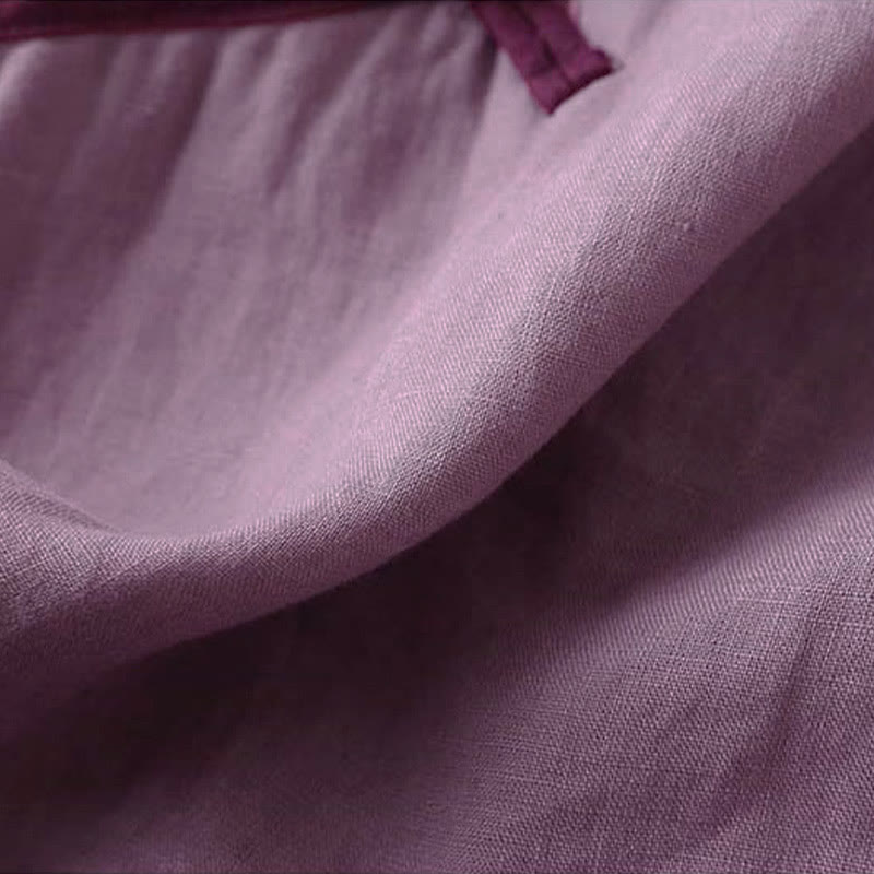 Buddha Stones Retro Flower Embroidery Design Long Sleeve Cotton Linen Women's Shirt - image 19