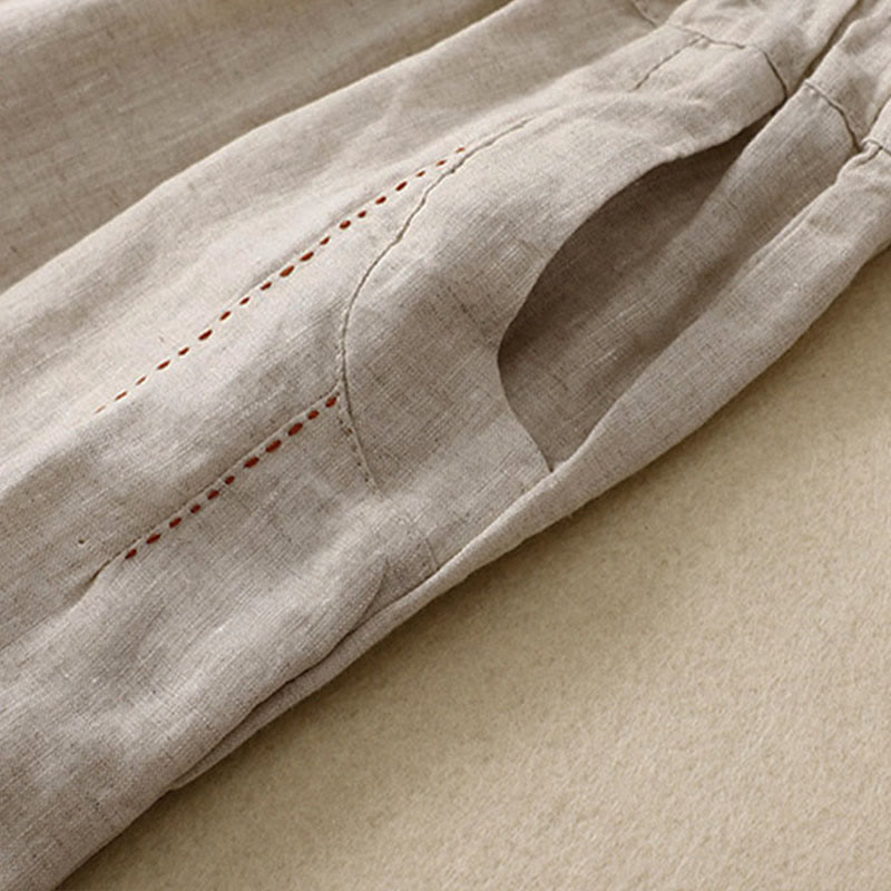 Buddha Stones Commute Color Blocking Design Women's Harem 7-8 Length Pants With Pockets - image 3