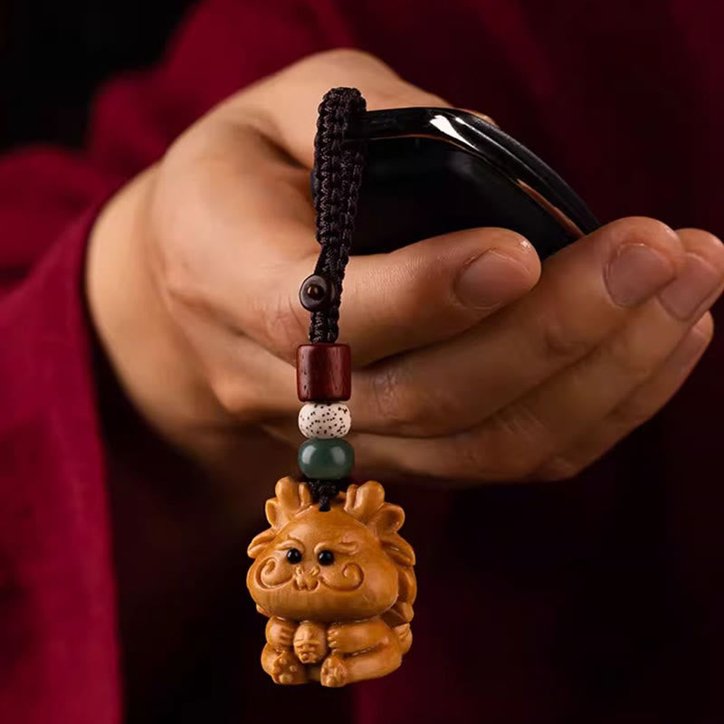 Buddha Stones Year Of The Horse Red Sandalwood Star Moon Bodhi Seed Blessing Key Chain - image 23