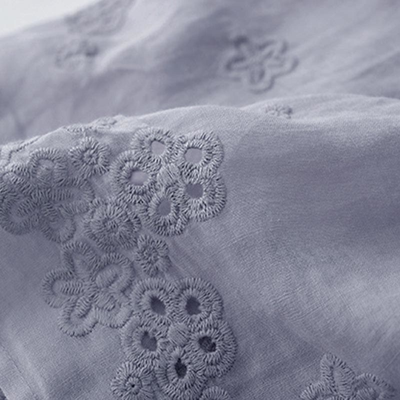 Buddha Stones Embroidery Hollow Design A-line Drawstring High Waist Women's Skirt With Pockets - image 5