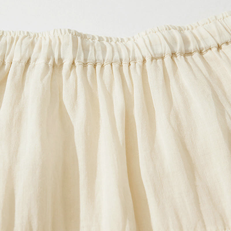 Buddha Stones Embroidery Hollow Design A-line Drawstring High Waist Women's Skirt With Pockets - image 15