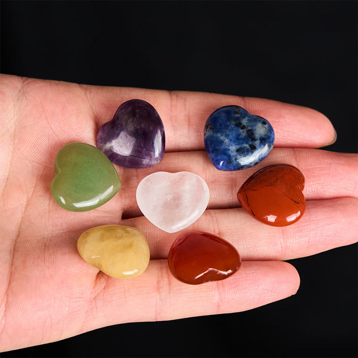 Buddha Stones "May Love Surround You" Natural 6Pcs Small Amethyst Red Jasper Red Agate Topaz Green Aventurine Love Stone Decoration Includes Gift Message Card - image 5