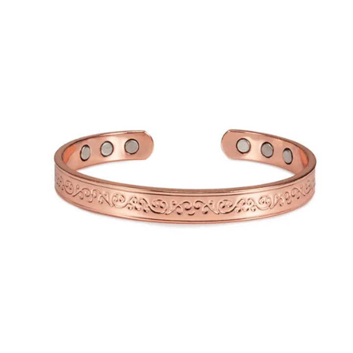 Buddha Stones Engraved Patterned Copper Balance Open Cuff Bracelet Bangle - Copper(Wrist Circumference: 15-18cm) - image 4