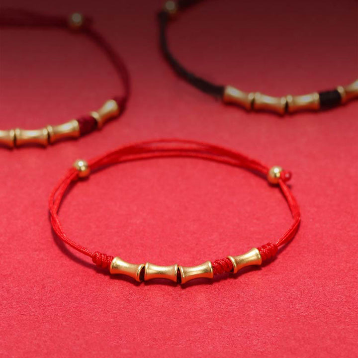 Buddha Stones 925 Sterling Silver Bamboo Design Protection Luck Braided Bracelet - image 0