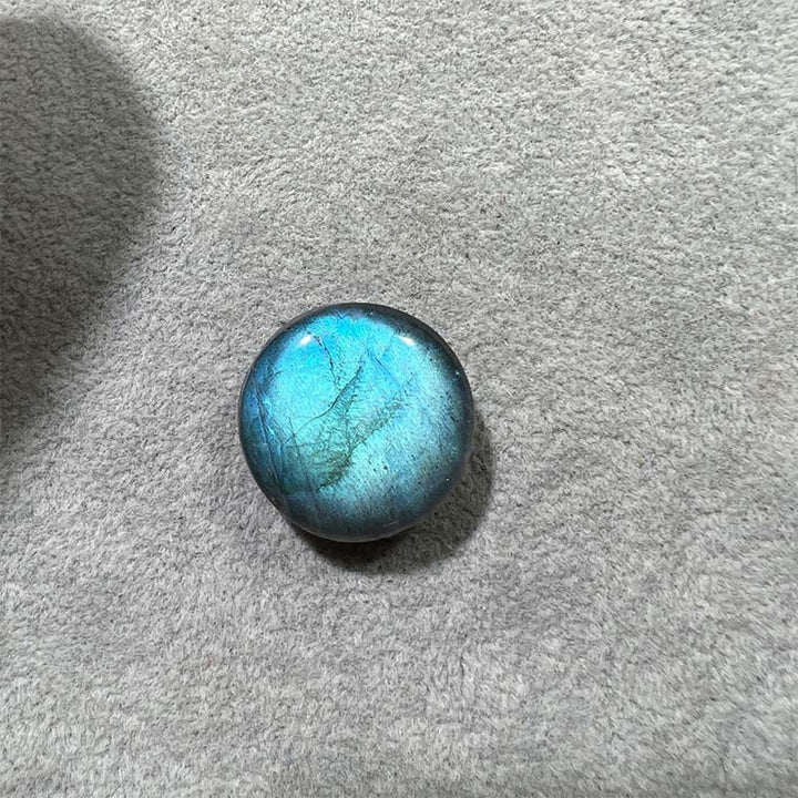 Buddha Stones Natural Round Labradorite Healing Figurine Decoration - Round 2.5*0.6cm - image 0
