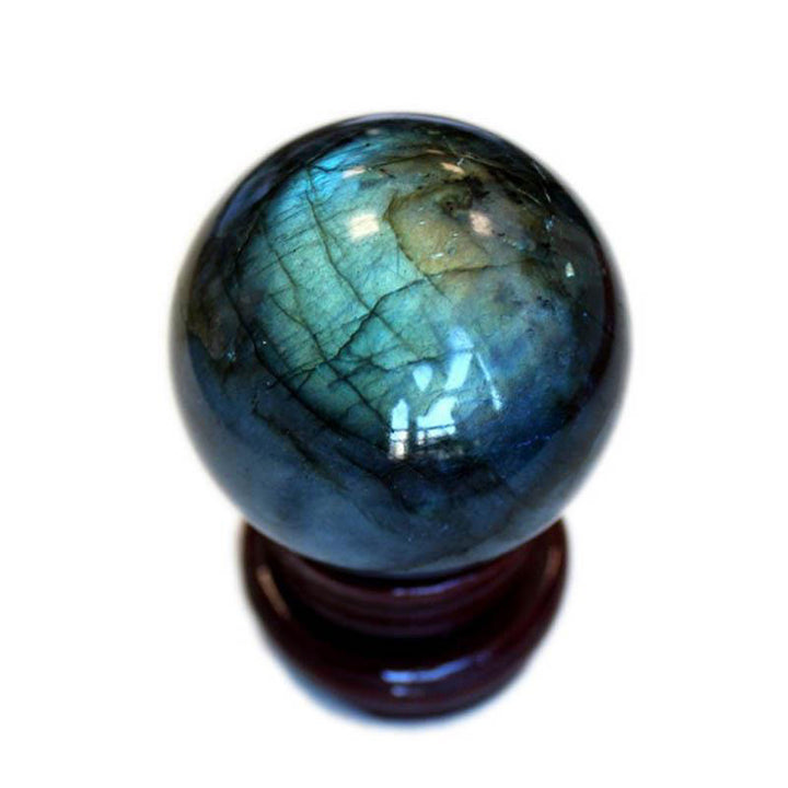 Buddha Stones Round Ball Figurine Natural Labradorite Healing Statue Office Home Decoration - image 1