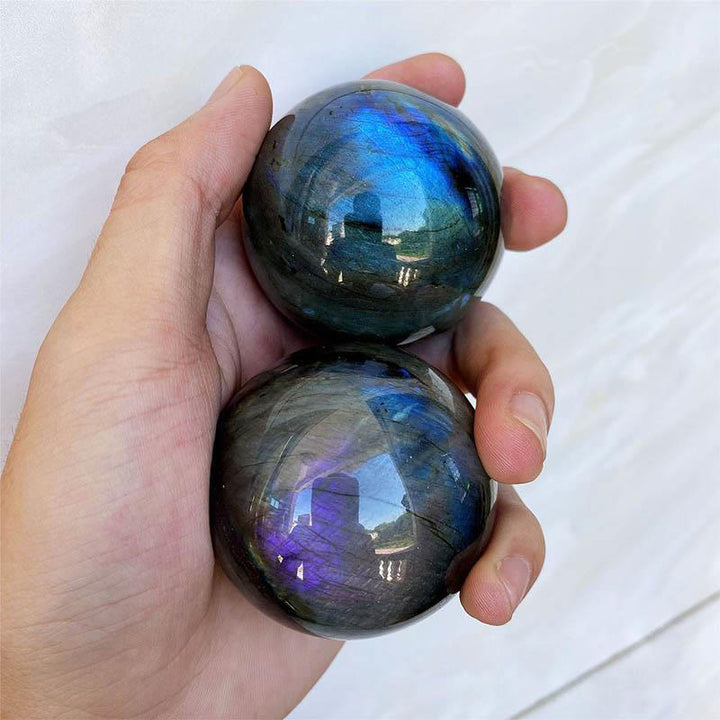 Buddha Stones Round Ball Figurine Natural Labradorite Healing Statue Office Home Decoration - image 3