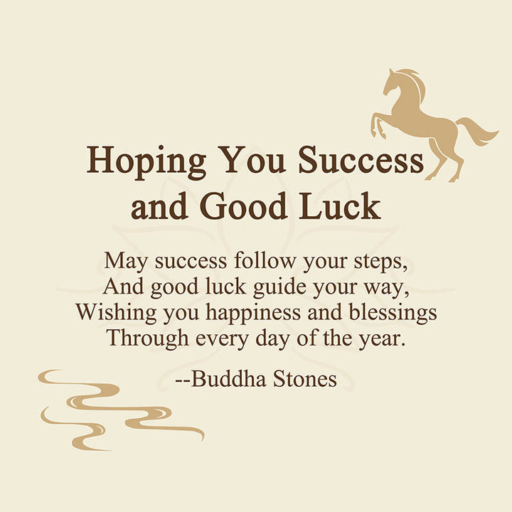 Buddha Stones "Hoping You Success and Good Luck" Year Of The Horse Carved Mini Liuli Crystal Art Piece Decoration Includes Gift Message Card - image 2