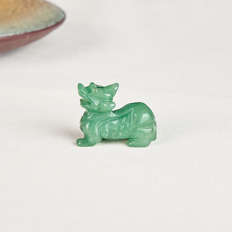 Buddha Stones "Choose Wisely" Natural Small PiXiu Green Aventurine Luck Decoration Includes Gift Message Card - image 1