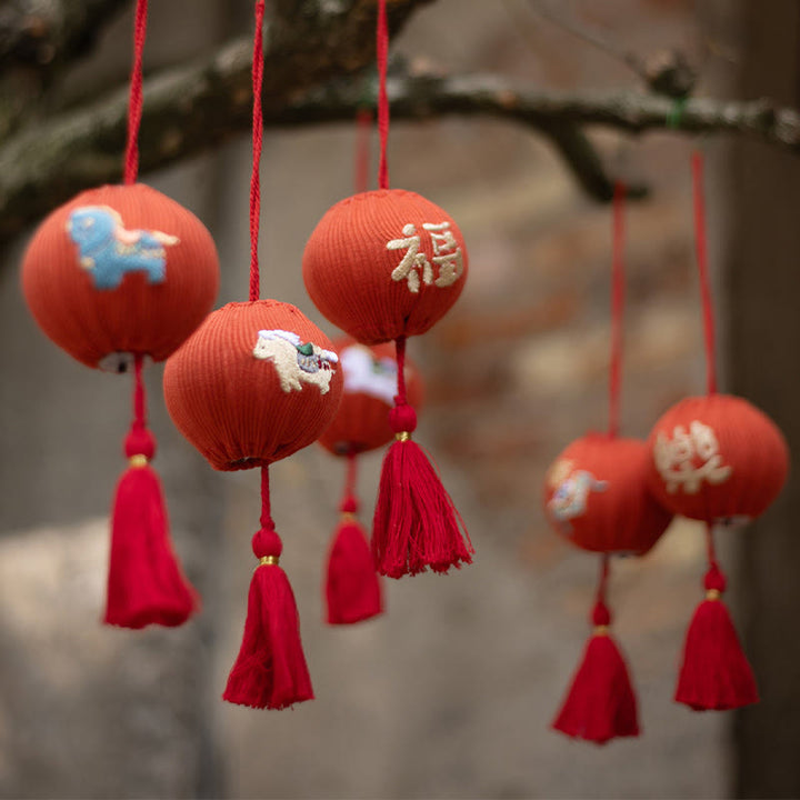 Buddha Stones Year Of The Horse Red String Fu Character Embroidery Strength Hanging Decoration - image 13